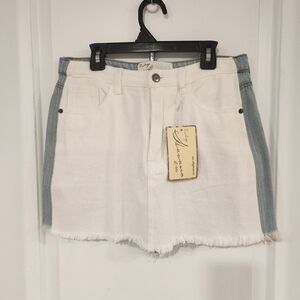 Vintage Havana Two-Tone Denim Mini Skirt